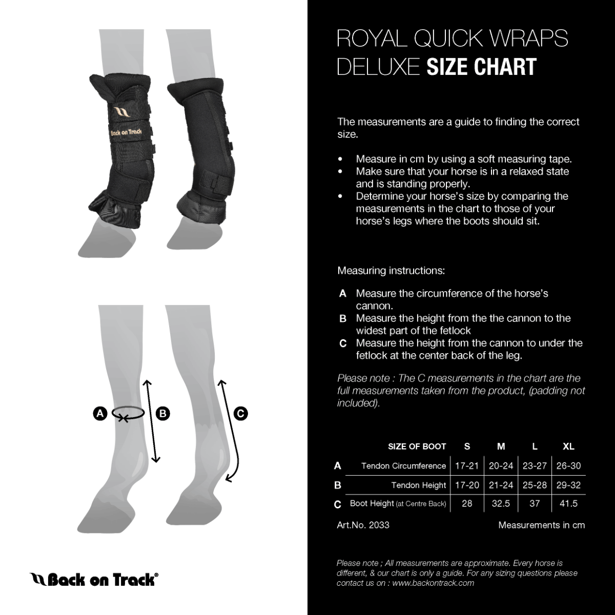 Back on Track - Staldbandage "Royal Deluxe" - Sort - animondo.dk - 20334803