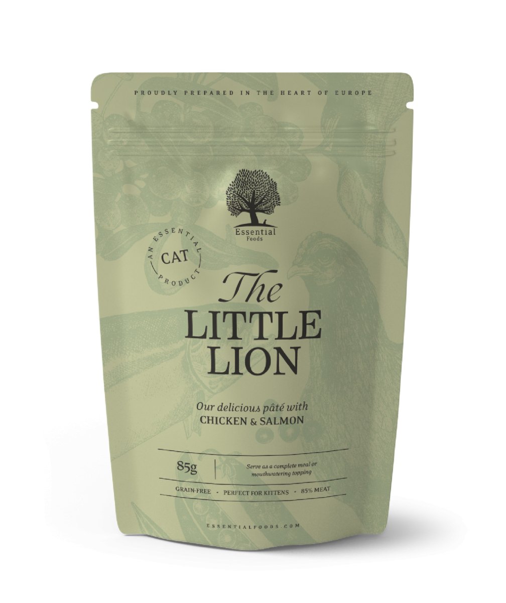 Essential The Little Lion - vådfoder til killinger m. kylling & laks - 12x85g - animondo.dk - 5216