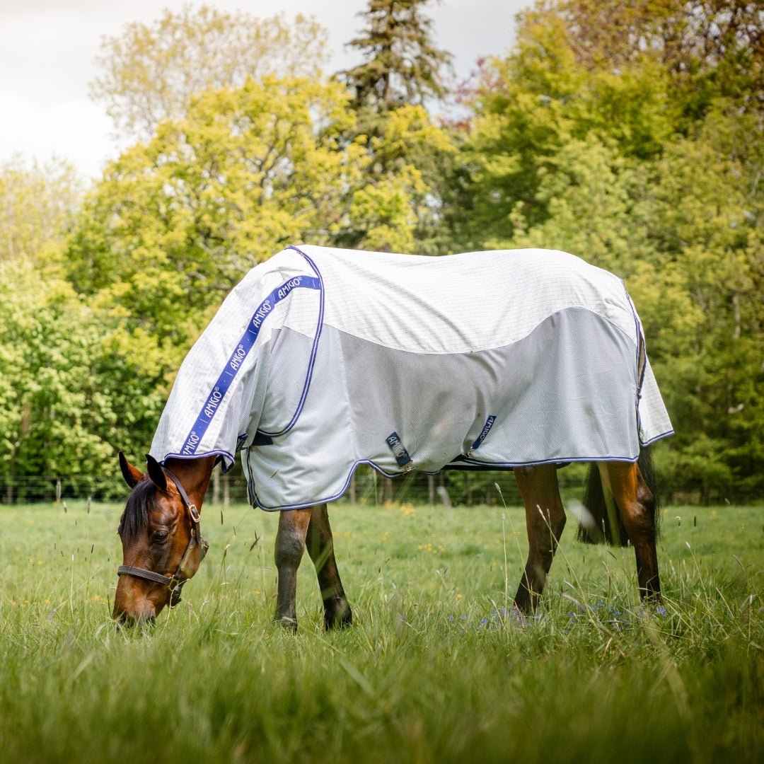 Horseware - Amigo Airflow Plus Regn - og insektdækken m. UV - beskyttelse - Grå/Blå - animondo.dk - AFRP9A - B5MW - 48