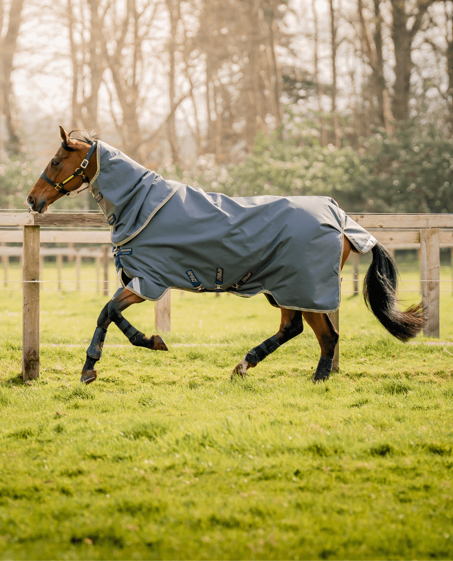 Horseware - Amigo Bravo 12 Plus Regndækken m. hals - 0 gram - Grå/Navy - animondo.dk - AARP70 - JBZ0 - 45