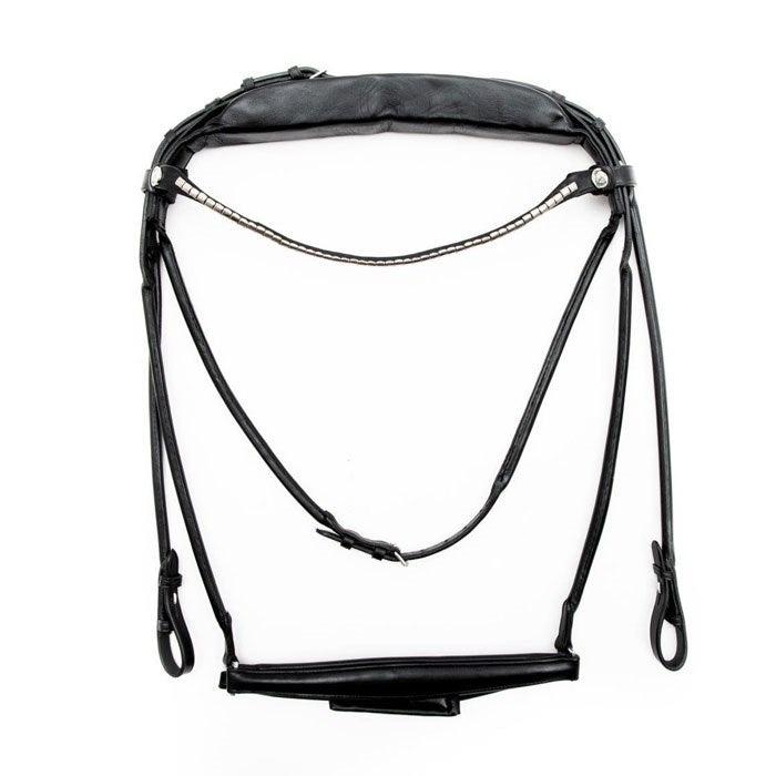 Finesse Bridles Spirit Trense, rundsyet m. hannoveransk næsebånd - sort/sort/sølv - animondo.dk