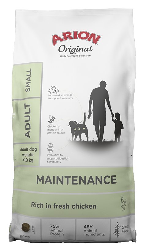 Arion Original - Energirigt fuldfoder m. kylling til små hunderacer - 7 kg - animondo.dk - 106070