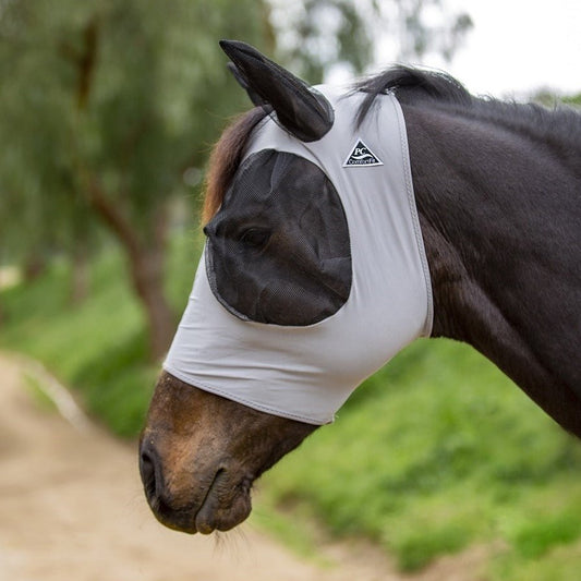 Comfort Fit Lycra Fly Mask w/ Forelock Opening | Charcoal Full - animondo.dk - CFM200-CHA