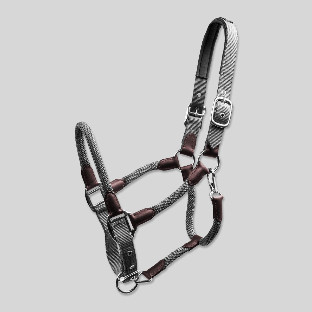 Halter-Set "TR III" with rope, grey - animondo.dk - HAL-STR-GR-III