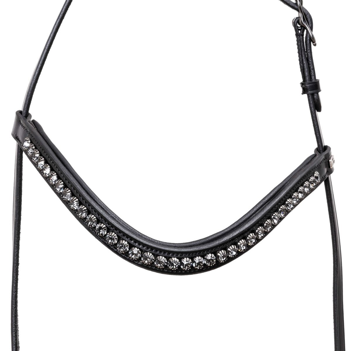 Headstall "DIAMOND" dark buckles with anthracite rhinestones - animondo.dk - KS-DIA-ANT