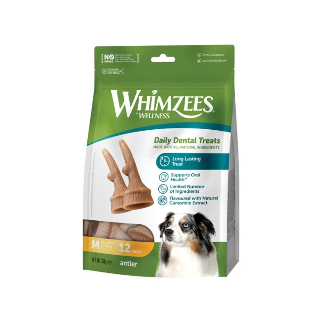 Whimzees - Naturlige Tyggeben til mellemstore hunde - 12 stk. - animondo.dk - WH5200360