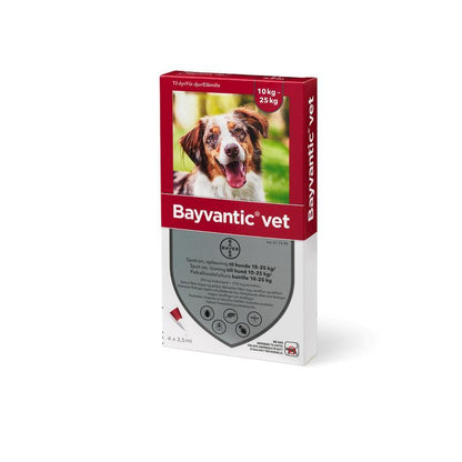 Bayvantic Vet. hund 10-25kg - 4x2,5ml - animondo.dk