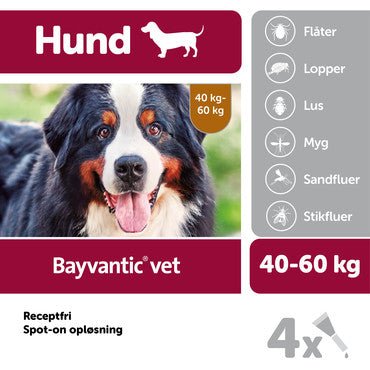 Bayvantic Vet. hund 40-60 kg - 4x6,0ml - animondo.dk