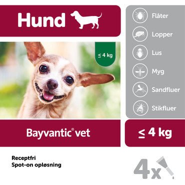 Bayvantic Vet. hund under 4 kg - 4x0,4ml - animondo.dk