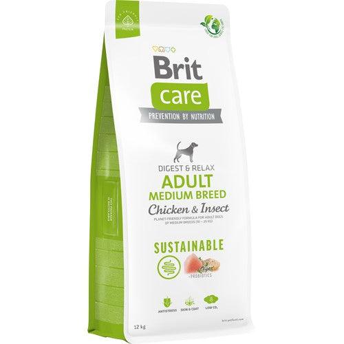Brit Care Sustainable Adult Medium Breed Kylling & insekt 12 kg - animondo.dk