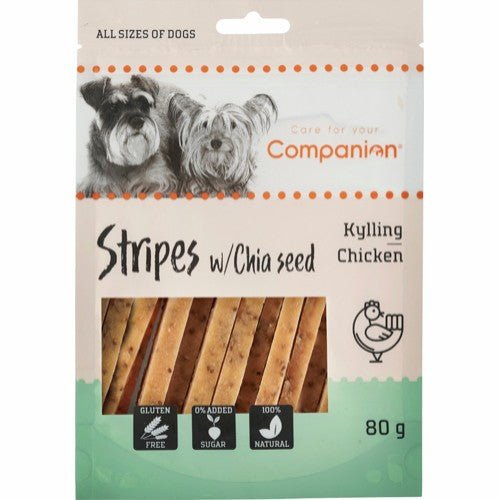 Companion Chicken Stripes w/ Chia seed , 80g - animondo.dk