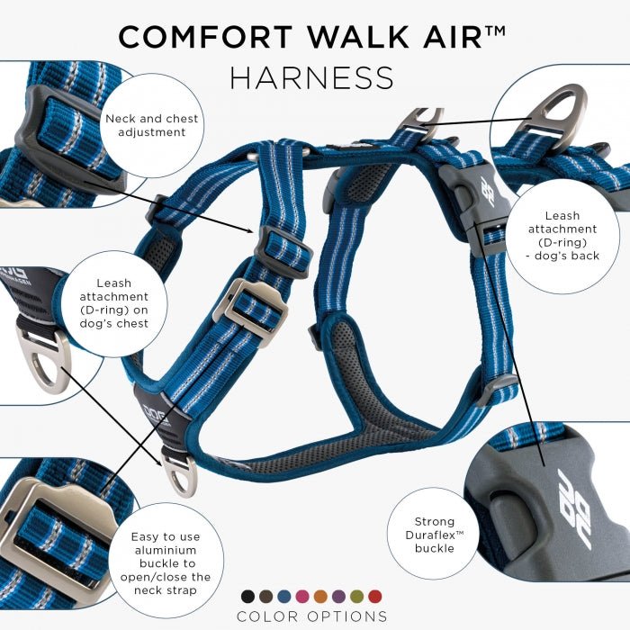 Dog Copenhagen Comfort Walk Air™ Sele - Ocean Blue - animondo.dk