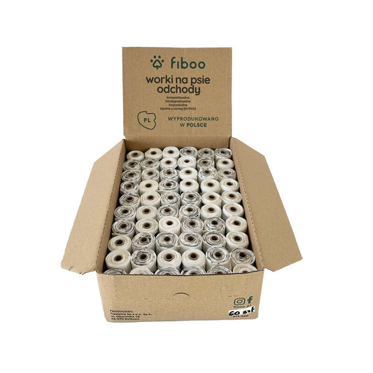 FIBOO Poop Bags 60x15 stk. - Hvid - animondo.dk