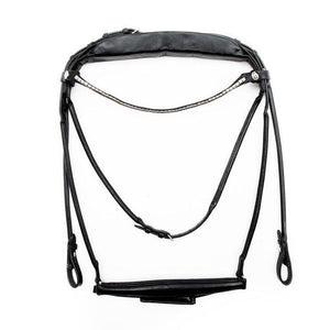 Finesse Bridles Spirit Trense, rundsyet m. hannoveransk næsebånd - sort/sort/sølv - animondo.dk
