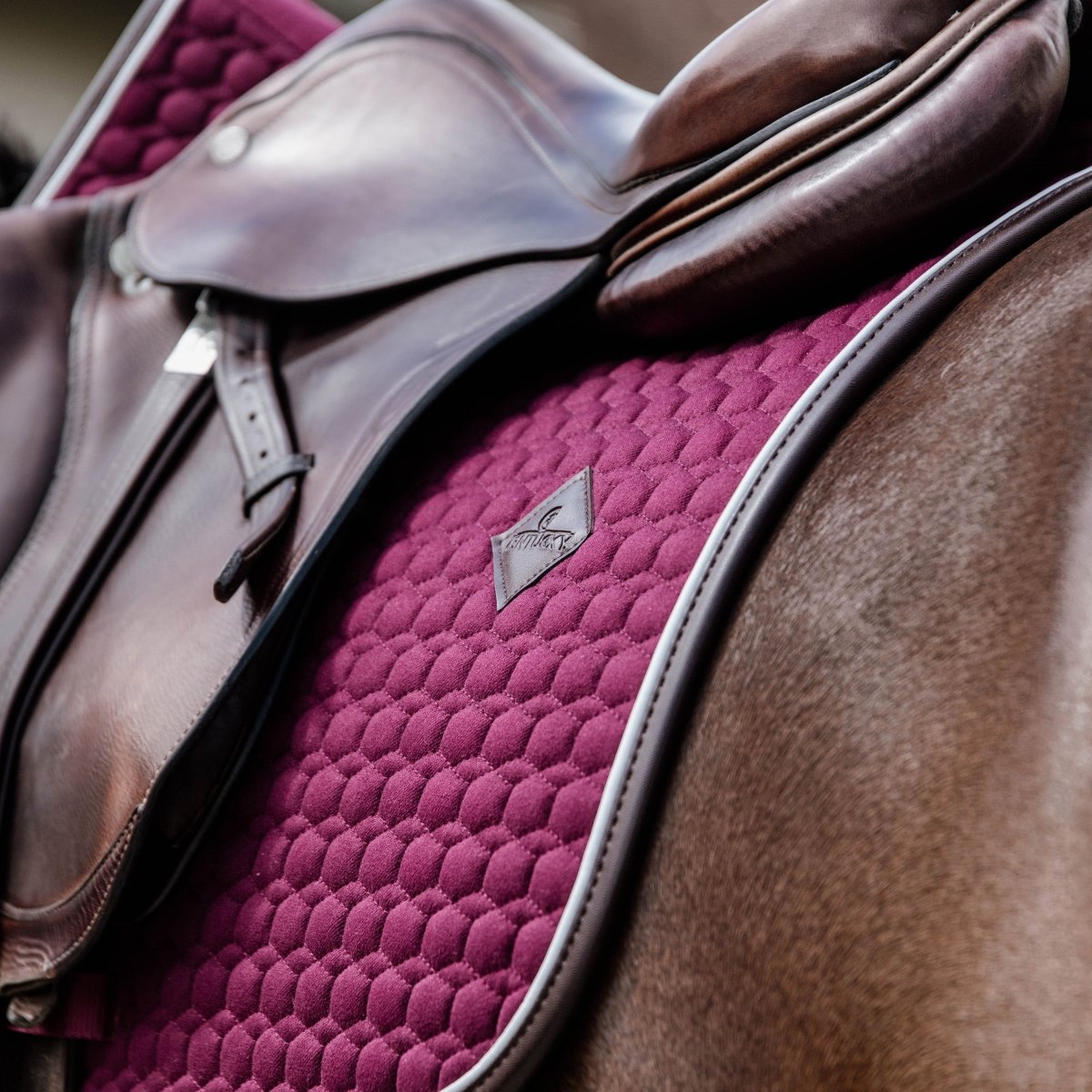 Kentucky Horsewear Classic Leather Springunderlag - Bordeaux - animondo.dk
