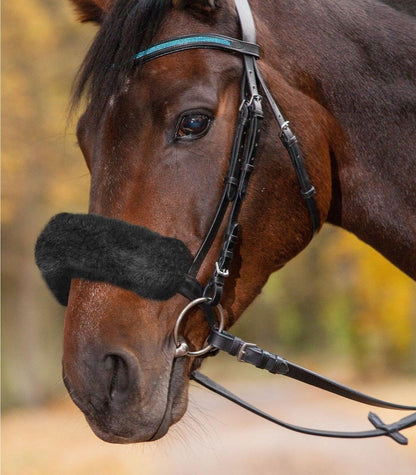 Real Lambskin-Noseband Sleeve, 27 cm, black - animondo.dk