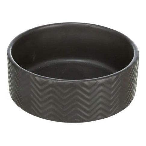 Trixie Skål, keramik, 0,4 l/ø 13 cm, sort - animondo.dk