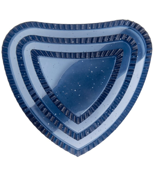 Waldhausen Curry Comb heart-shaped, glitter Lucky Heart, night blue - animondo.dk