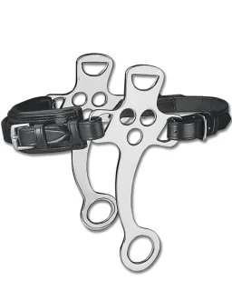 Waldhausen Hackamore m. lædernæsebånd 19 cm sort