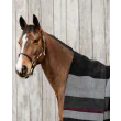 Heavy Fleece Rug Square Stripes fra Kentucky Horsewear-Black/Grey